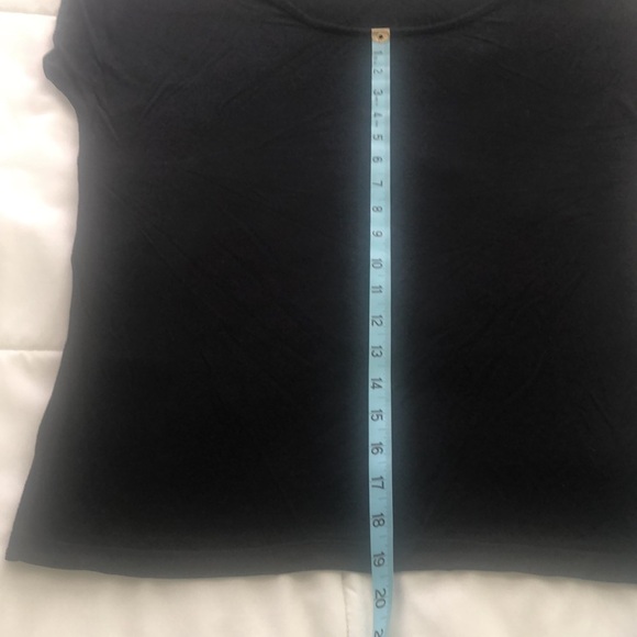 Calvin Klein black top with zipper sleeves that are functional scoop neck design - Picture 4 of 9